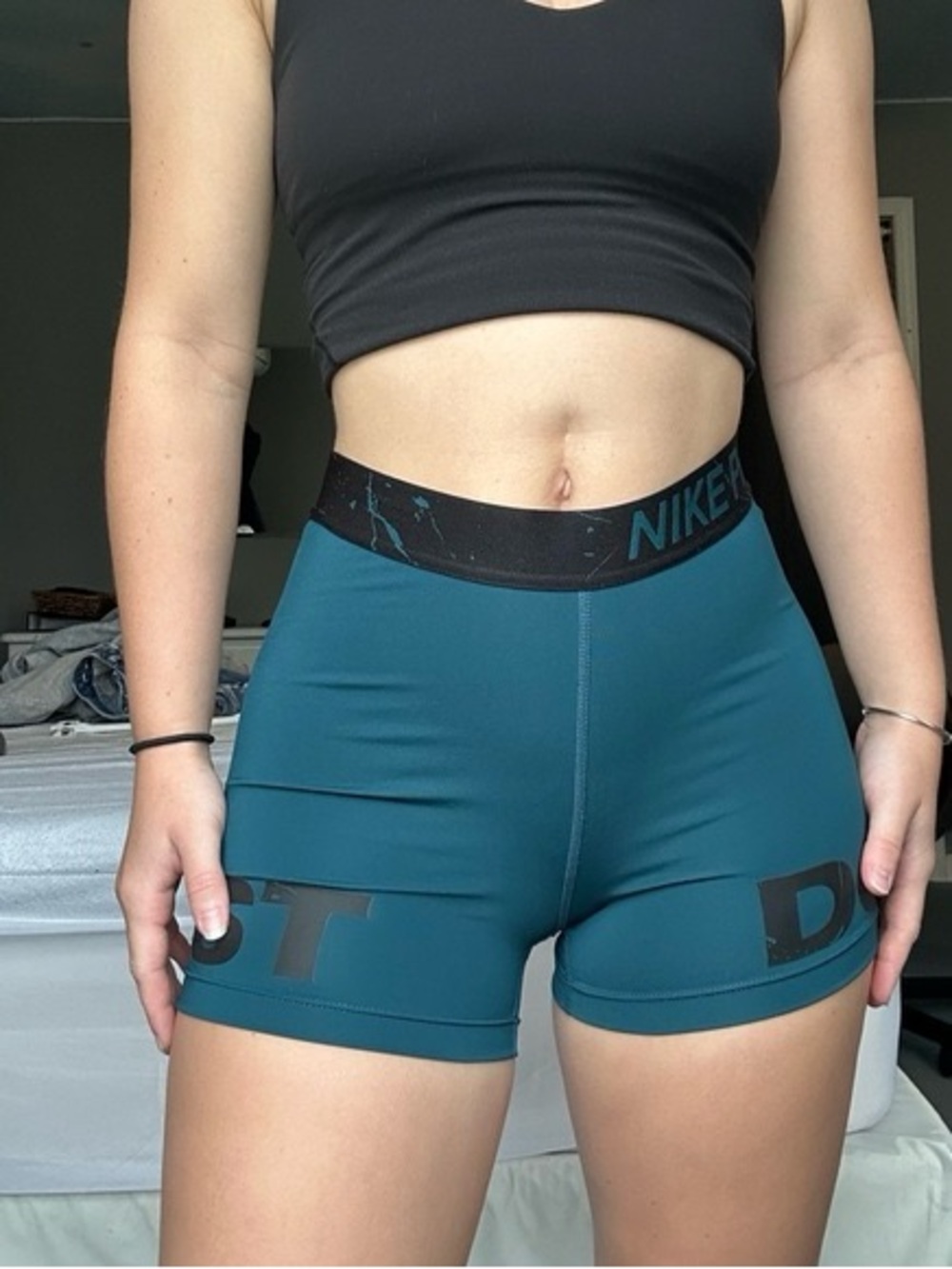 Nike Pro Just Do It Compression Shorts Teal Size Medium